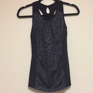 Black racer back tank top